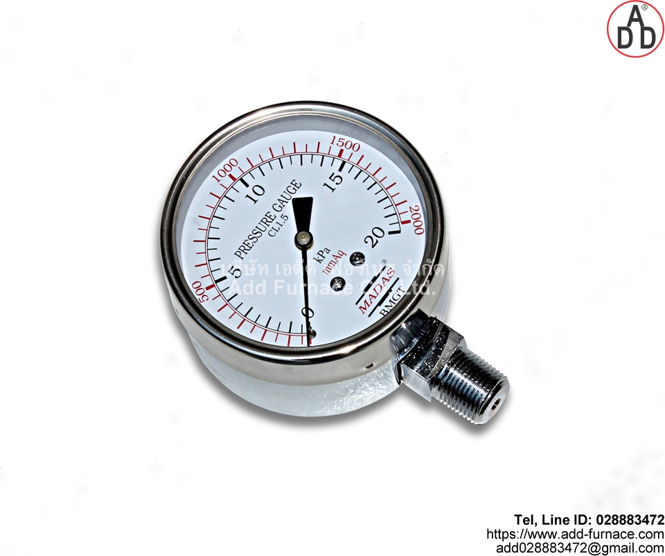 Low Pressure Guage Madas 0~20Kpa, 0~2000mmAq (1)